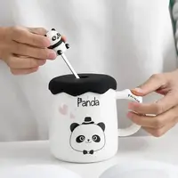 Кружка с крышкой и ложкой Панда Two Heart 5891 500 мл