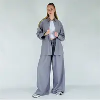 Костюм женский Vivioji KSW 26-1 (штаны палаццо, рубашка) Серый р. XL/XXL (14914)