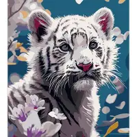Картина по номерам "Белый тигренок" 30х40 см