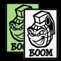 Набор шевронов 2 шт с липучкой BOOM, светящиеся в темноте, 5,4х8 см, вышитый патч нашивка