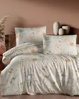 Семейное Турецкое Постельное белье First Choice Homesko Amaris Storm (Простынь на резинке)
