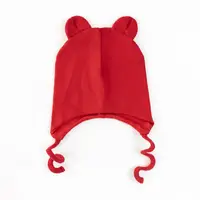 Шапочка с ушками двойной рубчик и кулир Red