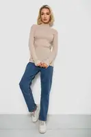 Гольф женский однотонный в рубчик, цвет бежевый, 238R803
