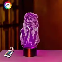 3D ночник "Томиэ Каваками" (УВЕЛИЧЕННОЕ ИЗОБРАЖЕНИЕ) подарочная упаковка + 16 цветов + пульт ДУ 3DTOYSLAMP