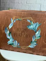 Велика весільна скриня для грошей з дерева