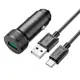 Адаптер автомобильный HOCO Type-C Cable Level single port car charger Z49A |1USB, 18W, 3A, QC3.0|