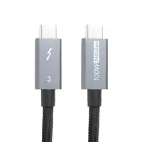 Кабель PowerPlant Thunderbolt 3, USB-C - USB-C, 40Gbps, 100W, 20V/5A, 4K/60HZ, 1м