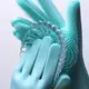 Силиконовые перчатки Magic Silicone Gloves Pink для уборки чистки мытья посуды для дома. Цвет: бирюзовый