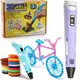 Детская 3D Ручка для рисования и создания объемных моделей 3DPen-3 с дисплеем + трафареты + 10 м пластика + подставка в наборе