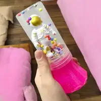 Слайм з кульками та іграшкою "Космонавт" 17,5 см (фіолетовий)