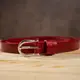Ремень женский Grande Pelle 11075 тонкий красный