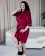 Женский Велюровый Халат c Кантом Батал 724 - Марсал (2XL - 4XL)