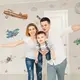 Детские стикеры Самолеты 60х120см, 3 листа 180х120см 15082113