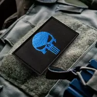 Набір шевронів 2 шт з липучкою PUNISHER Череп Карателя синій 5х8 см вишитий патч нашивка шеврон Карателя