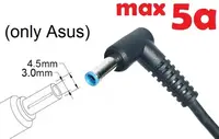 Dc кабель для блока питания 4.5x3.0(2.7)mm (+pin) (5a) (1.2m) (A class) 1 день гар.