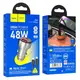 Адаптер автомобильный HOCO Type-C to Lightning cable Leader dual-port car charger with digital display set Z50 |1USB/1Type-C, 48W/3A, PD/QC|