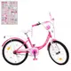 Велосипед детский Profi Princess Y2013 20 дюймов розовый