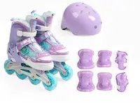Комплект роликов с защитой 312-91 М Best Roller колеса PU светящиеся. Multicolor (размер 35-38) (186095)