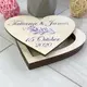 Свадебная деревянная коробочка для колец с цветной печатью