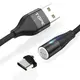 Магнитный кабель для зарядки Topk USB 2m MicroUSB Black Quick Charge 5A AM60 смартфона