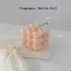 Свеча ароматическая "Кубик сердец" ручной работы в розовом цвете