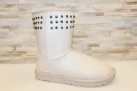 Угги женские бежевые с камнями С840