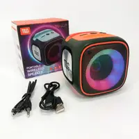 Портативная Bluetooth колонка TG359 7W с подсветкой RGB аккумуляторная колонка для музыки Цвет: зеленый