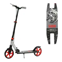 Самокат двухколесный Best Scooter, колеса PU, 1 амортизатор, с ручным тормозом, зажим руля. Black and Red (147538)