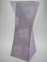 Ваза стеклянная ручной работы "Розовые цветы" (Крученная) ZA-1069