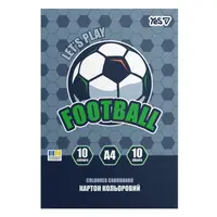 Картон кольоровий односторонній А4 YES Football 955491 10 аркушів