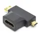 Переходник PowerPlant HDMI (F) - mini HDMI (M)/micro HDMI (M)