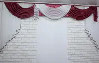Ламбрекен з атласу 3 метри №135 Колір бордовий з білим