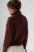 Теплий кардиган у кіски на блискавці - темно-коричневий колір, ONE SIZE