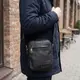 Мужская кожаная сумка через плечо для документов и города SHVIGEL 19102 Черная