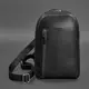 Кожаный мужской рюкзак (сумка-слинг) на одно плечо Chest Bag черный