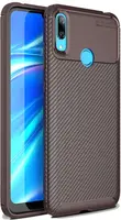 Чехол-накладка Ipaky Carbon Fiber Series/Soft TPU Case Huawei Y7 2019 Brown