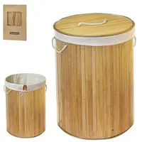 Корзина для белья Stenson Wood R-29382 35х60 см складная