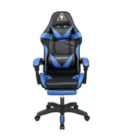 Крісло геймерське Kruger&Matz GX-150 з підставкою для ніг Black/Blue