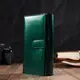 Лакированный женский кошелек с блоком для визиток из натуральной кожи ST Leather 19424 Зеленый