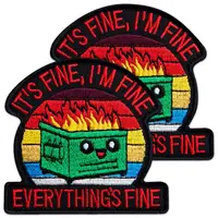 Набор шевронов 2 шт It is fine, I’m Fine Everythings Fine 7,3х7,6 см вышитый патч нашивка шеврон