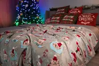 Плед Ardesto Flannel Різдвяні котики ART0120PB 160х200 см бежевий