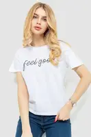 Футболка жіноча з принтом колір білий 221R3001