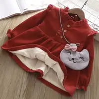 Утепленное платье для девочки Cat красное 1615, розмір 90