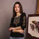 Вышиванка-лонгслив Moderika Нежность черный с золотым орнаментом XXL