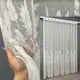 Тюль жаккард с вышивкой, цвет молочный. Код 1457т