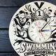 Тематические настенные часы из дерева «Чемпионат по плаванию»