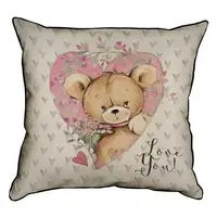 Подушка интерьерная из мешковины Love you! 45x45 см 45PHB_18L014_SE