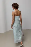 Шифонова квіткова сукня - небесно-блакитний цвет, ONE SIZE (є розміри)