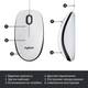 Мышь компьютерная проводная Logitech M100 White L910-006764 белая