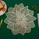 Сервировочная салфетка под горячее ажурная, коврик сервировочный золотистый набор 2 шт